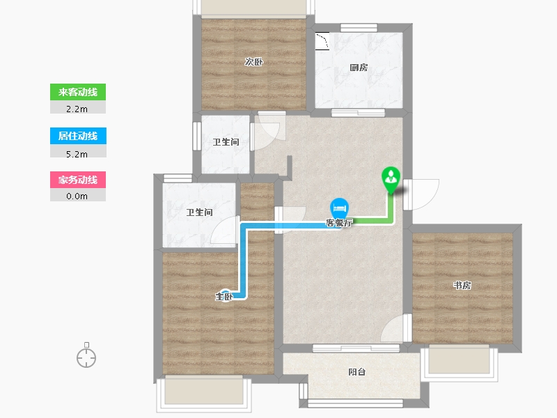 上海-上海市-莫里斯花源-72.58-户型库-动静线