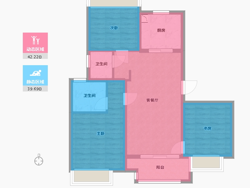 上海-上海市-莫里斯花源-72.58-户型库-动静分区