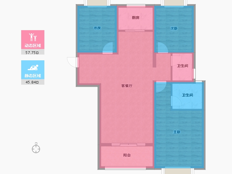 陕西省-安康市-深汇仕府大院-92.86-户型库-动静分区