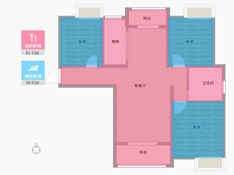 江苏省-泰州市-久源尚郡-88.00-户型库-动静分区