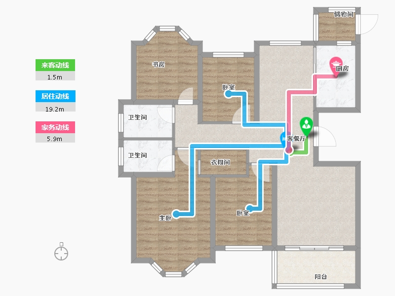 江苏省-扬州市-蜀冈金地-108.29-户型库-动静线