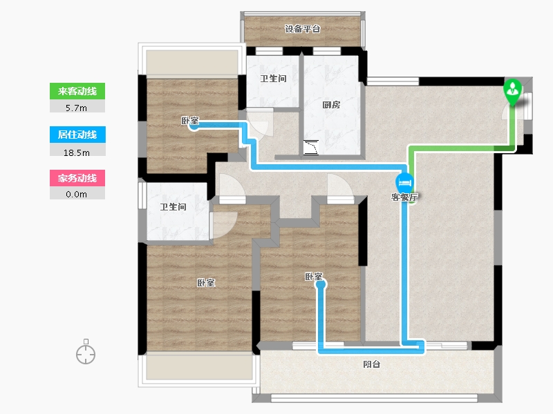 江苏省-苏州市-南山保利云熹花园-93.00-户型库-动静线