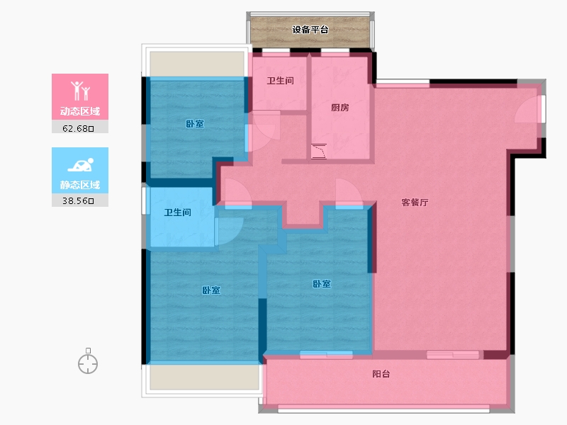 江苏省-苏州市-南山保利云熹花园-93.00-户型库-动静分区