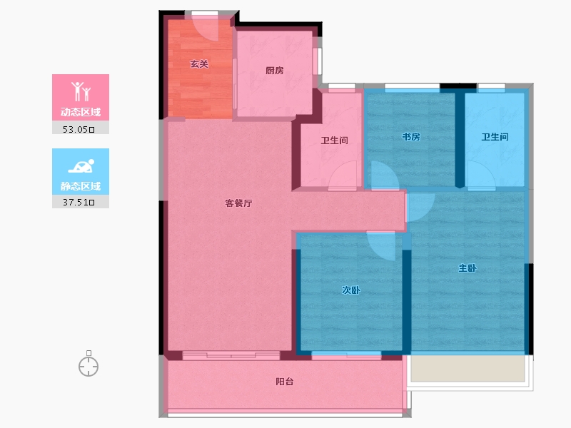 江苏省-苏州市-MOC芯城汇四期住宅 澜庭IN-81.01-户型库-动静分区