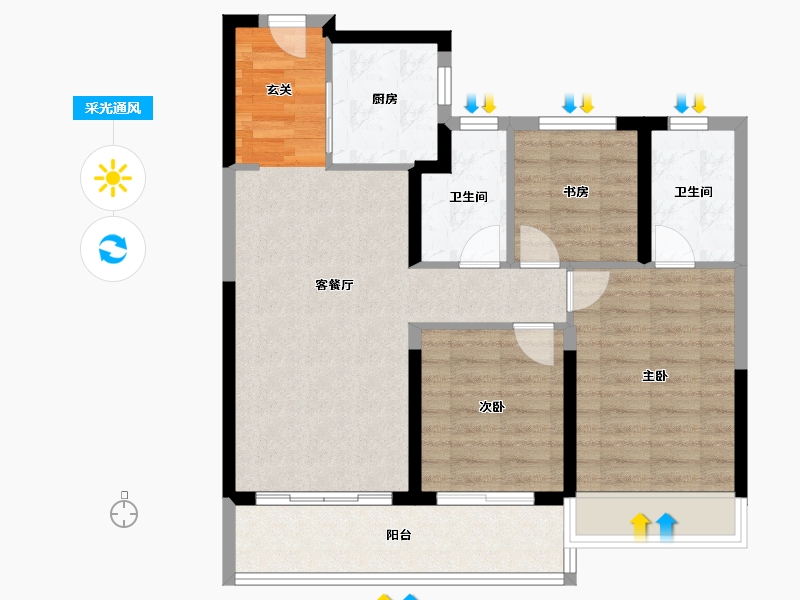 江苏省-苏州市-MOC芯城汇四期住宅 澜庭IN-81.01-户型库-采光通风