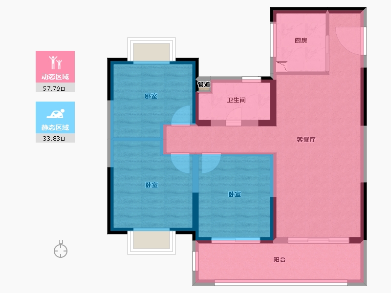 江苏省-苏州市-旭辉都会上品-81.90-户型库-动静分区