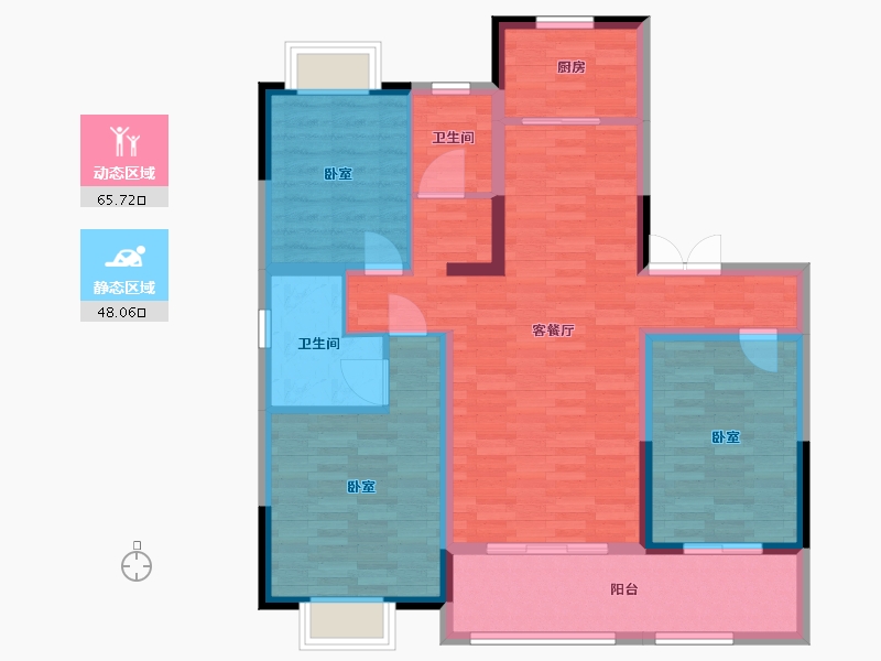 江苏省-扬州市-一观园-102.01-户型库-动静分区