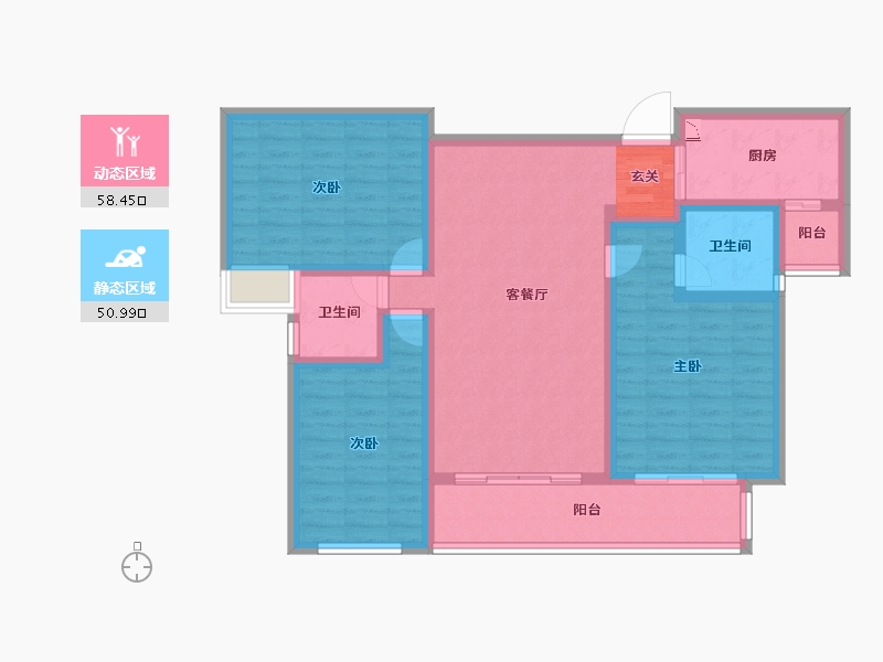 陕西省-宝鸡市-水木华院-97.00-户型库-动静分区