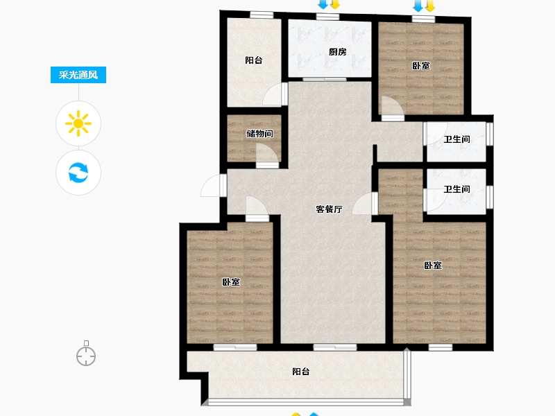 江苏省-镇江市-天怡天颐城·和园-113.00-户型库-采光通风