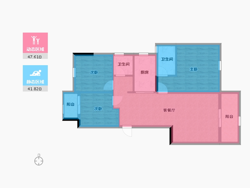 四川省-成都市-龙光玖龙府-80.07-户型库-动静分区