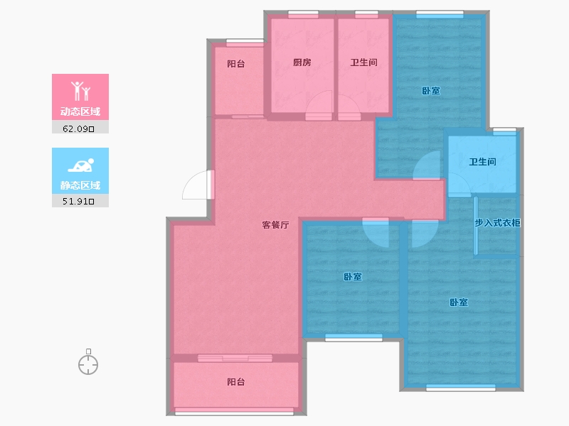 江苏省-泰州市-晨兴七里香溪-102.00-户型库-动静分区