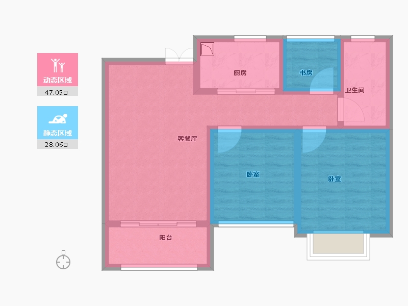 江苏省-苏州市-荷塘月苑-66.00-户型库-动静分区