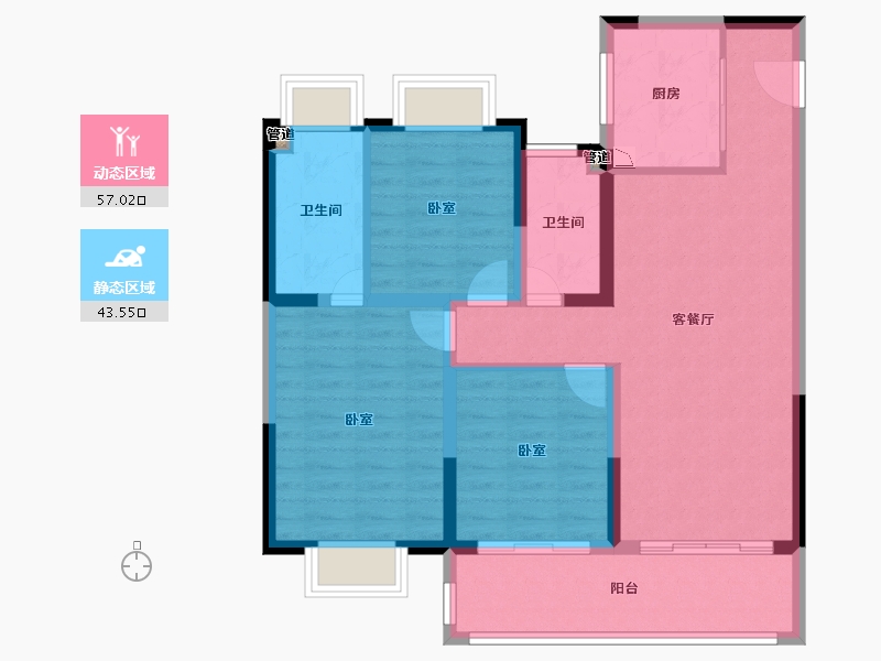 江苏省-苏州市-旭辉都会上品-90.01-户型库-动静分区