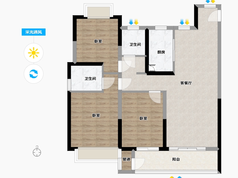 安徽省-宿州市-千禧城-94.00-户型库-采光通风