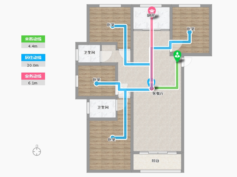 甘肃省-庆阳市-澳恺华府-119.57-户型库-动静线