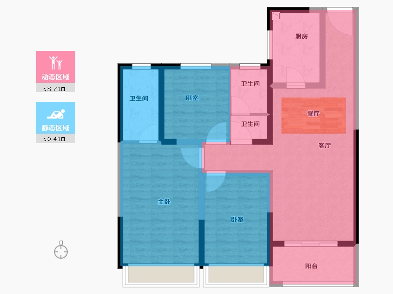 江苏省-宿迁市-金鹰国际花园·上苑-97.00-户型库-动静分区