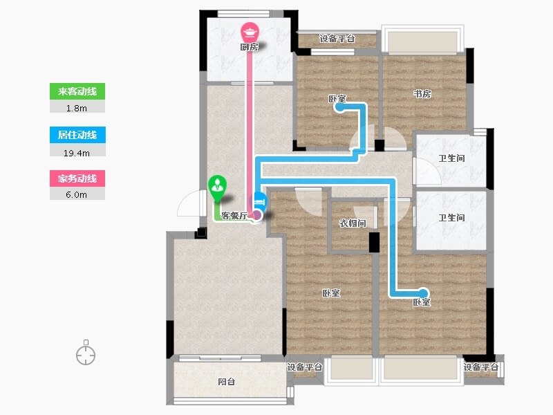 江苏省-苏州市-融创金成·湖山赋-112.40-户型库-动静线