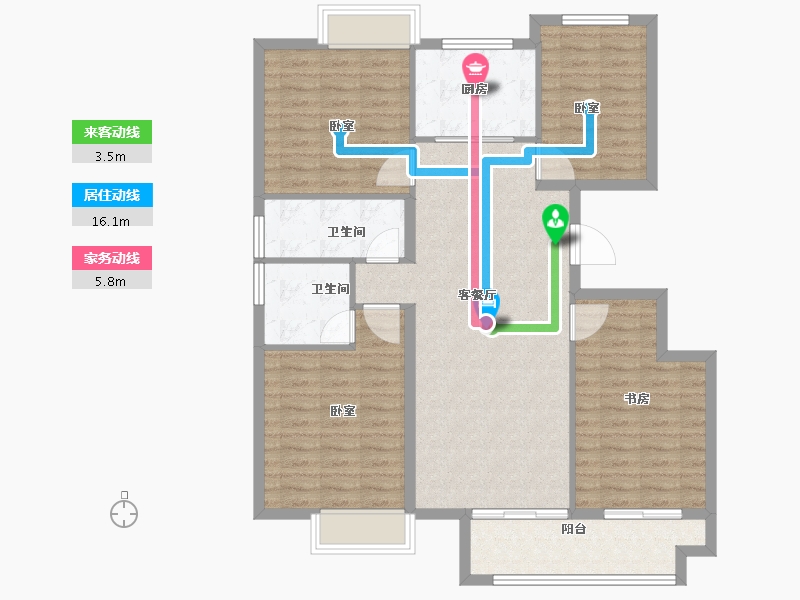 江苏省-扬州市-邗建福瑞苑-109.36-户型库-动静线