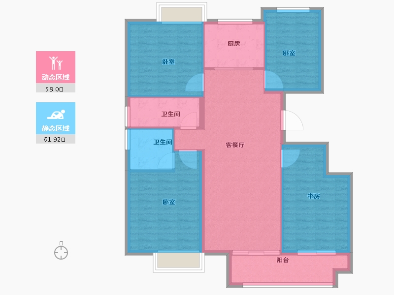 江苏省-扬州市-邗建福瑞苑-109.36-户型库-动静分区