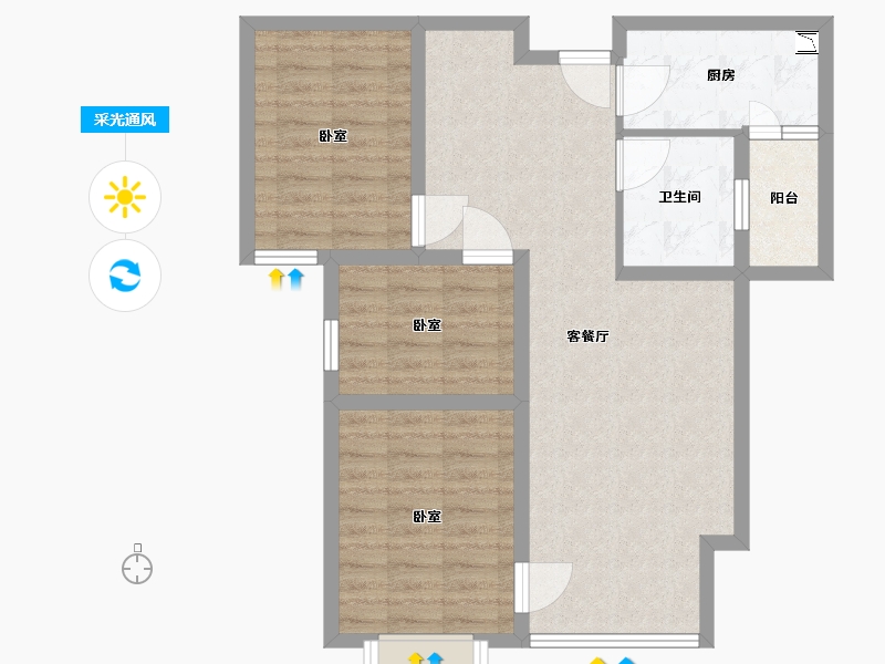 甘肃省-庆阳市-澳恺华府-77.98-户型库-采光通风