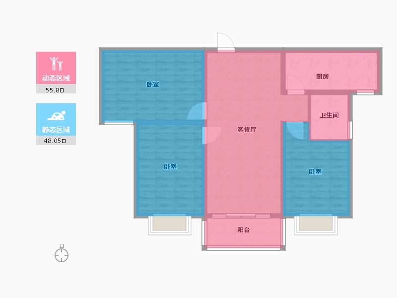 甘肃省-庆阳市-澳恺华府-93.41-户型库-动静分区