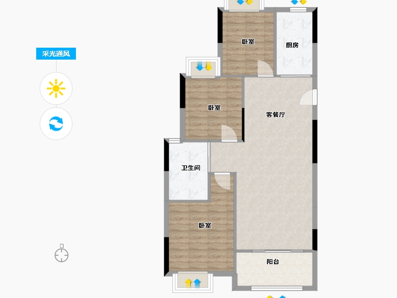 江西省-抚州市-昌茂水木清华-86.00-户型库-采光通风