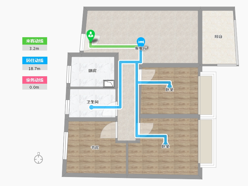 江苏省-镇江市-远洋香奈城三区-76.73-户型库-动静线