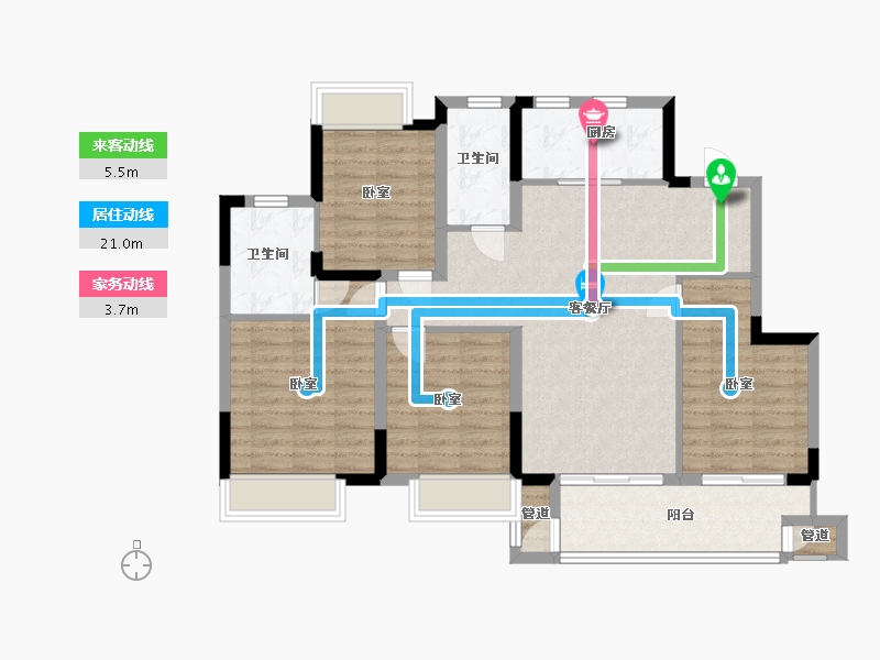 安徽省-宿州市-千禧城-102.00-户型库-动静线