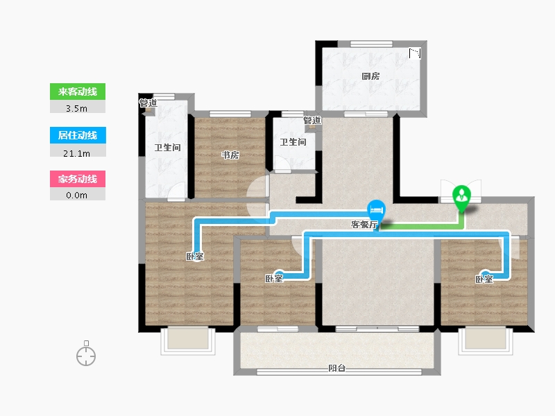 江苏省-苏州市-中南春风南岸花园-106.01-户型库-动静线