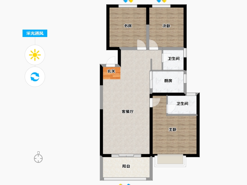 甘肃省-天水市-保利堂悦-93.86-户型库-采光通风