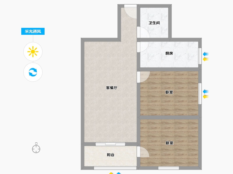 甘肃省-天水市-花牛苑-78.00-户型库-采光通风