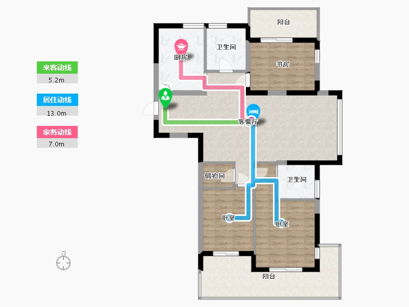 江苏省-镇江市-天波龙韵-104.00-户型库-动静线