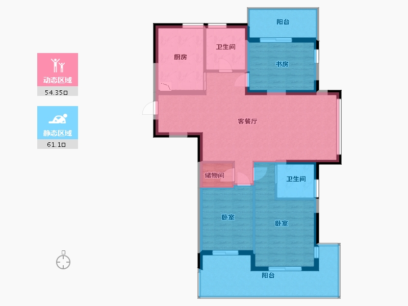 江苏省-镇江市-天波龙韵-104.00-户型库-动静分区