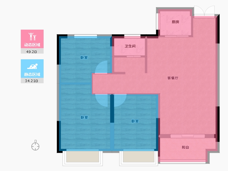 江苏省-泰州市-盛世兴隆花园-75.00-户型库-动静分区