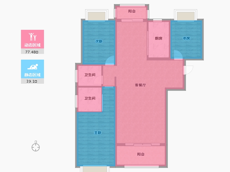 陕西省-安康市-深汇仕府大院-105.10-户型库-动静分区