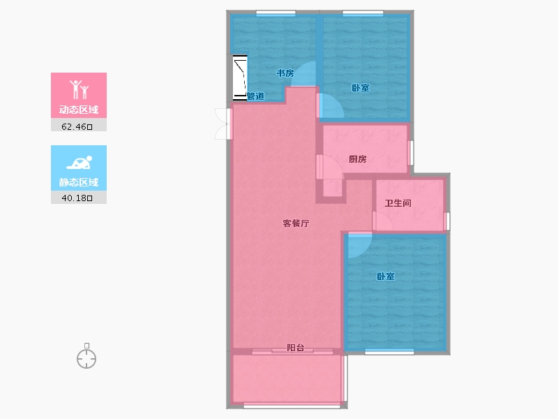 甘肃省-天水市-像山华府-92.35-户型库-动静分区