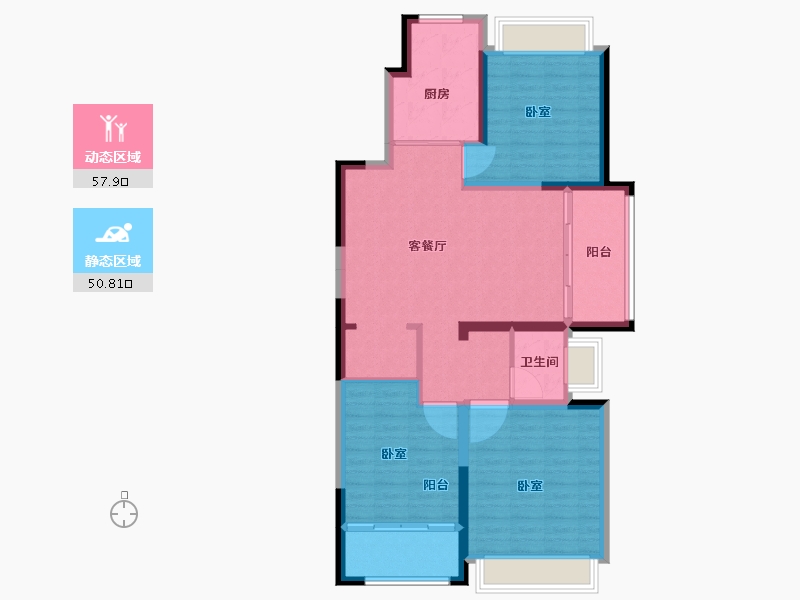 江苏省-南通市-优山美地名邸-98.00-户型库-动静分区