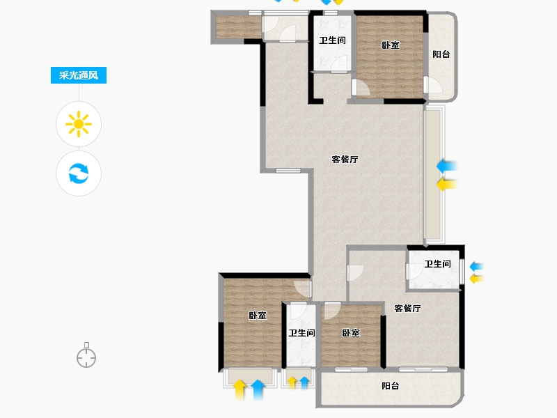 江苏省-常州市-燕湖壹號-167.65-户型库-采光通风