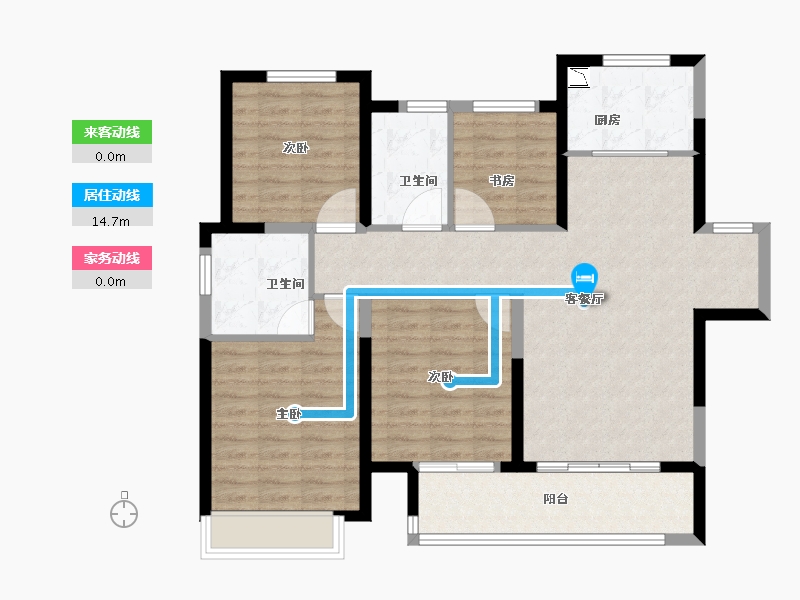 江苏省-徐州市-融创玉兰公馆（住宅）-100.00-户型库-动静线