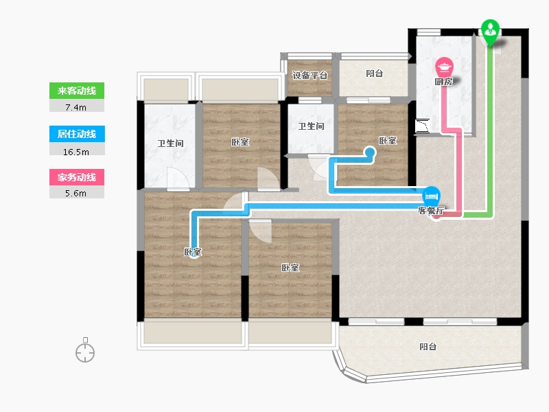 江苏省-苏州市-融信·天澄-110.01-户型库-动静线