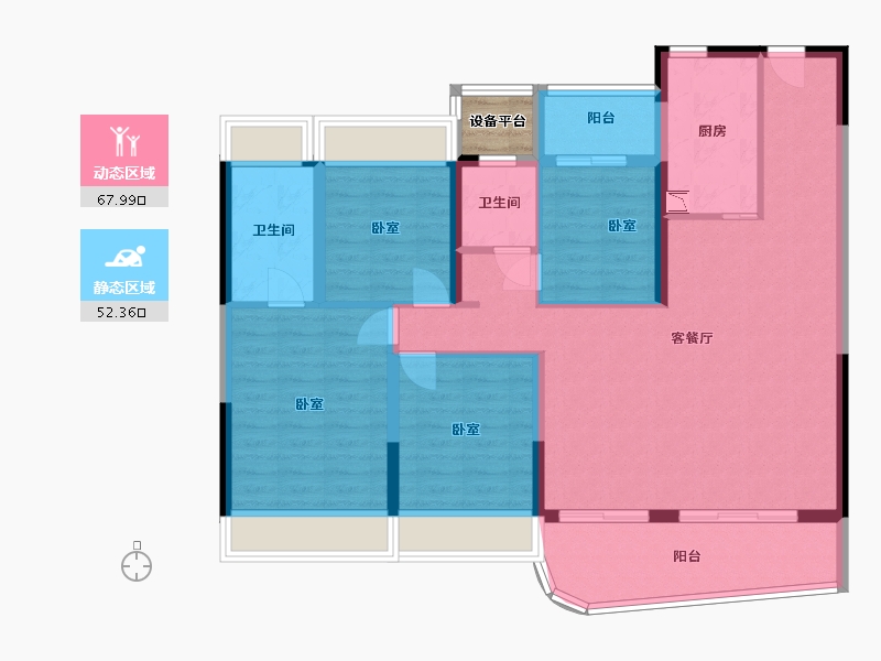 江苏省-苏州市-融信·天澄-110.01-户型库-动静分区