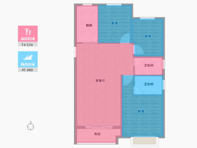 甘肃省-天水市-恒顺锦润悦府-95.70-户型库-动静分区