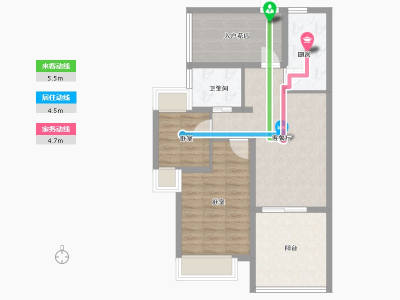 江苏省-镇江市-开元·香山壹境-64.87-户型库-动静线