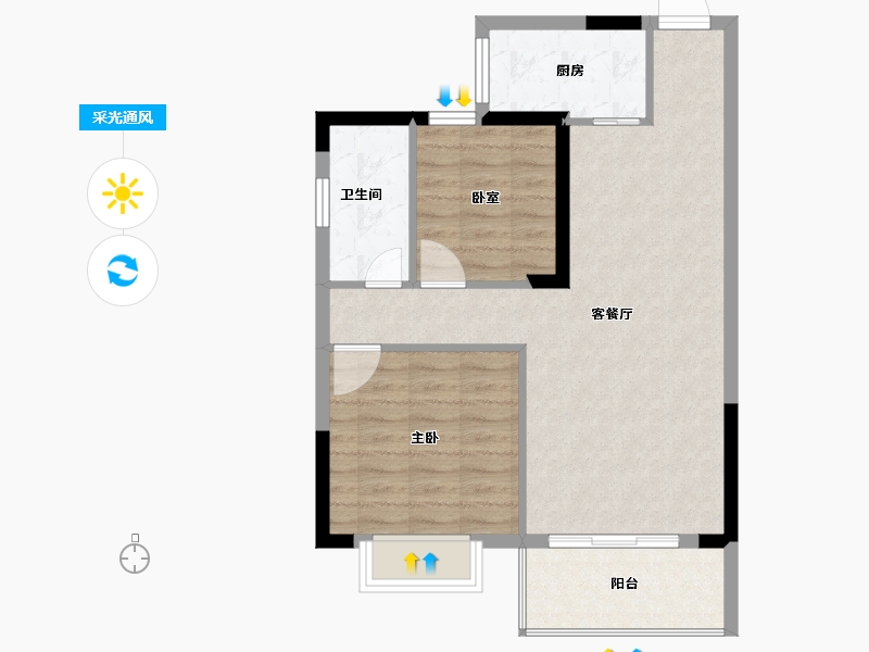 广西壮族自治区-玉林市-天润盛府-68.31-户型库-采光通风