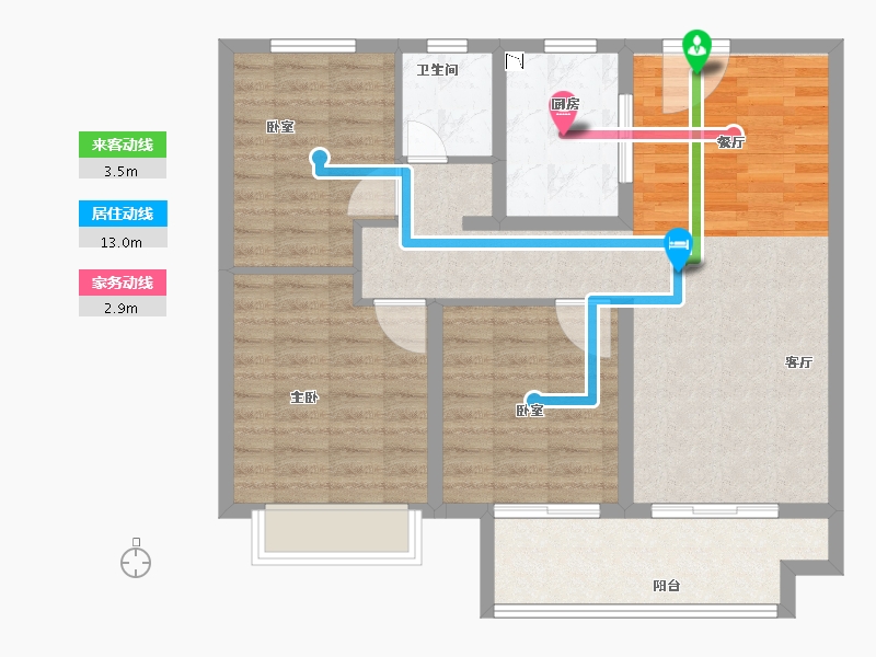 江苏省-宿迁市-宿迁天铂-87.00-户型库-动静线