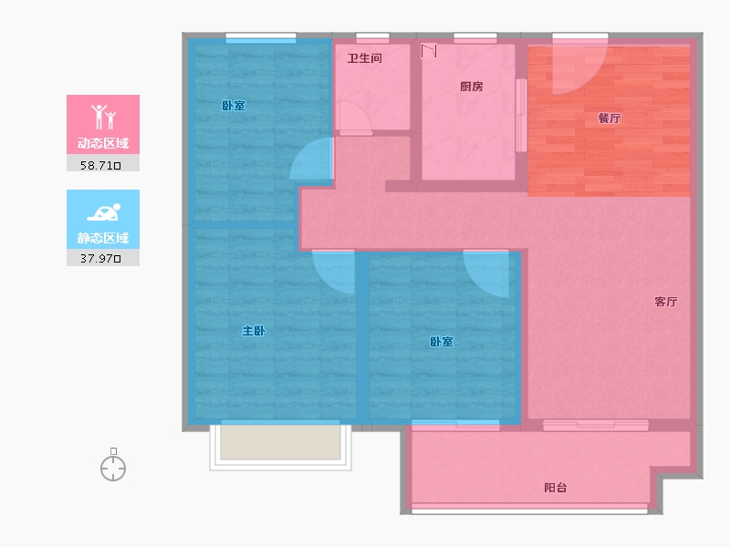 江苏省-宿迁市-宿迁天铂-87.00-户型库-动静分区