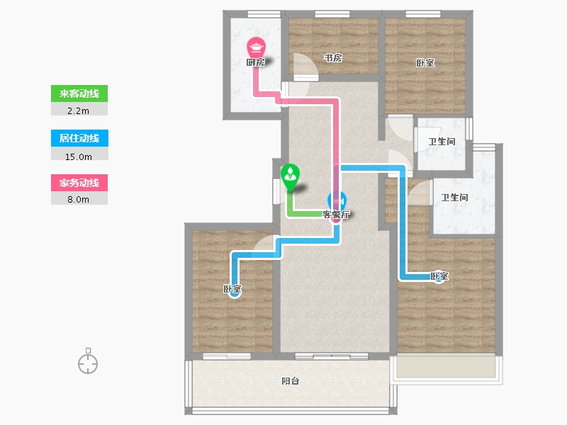 江苏省-镇江市-天怡珑蟠里·九珑苑-104.00-户型库-动静线