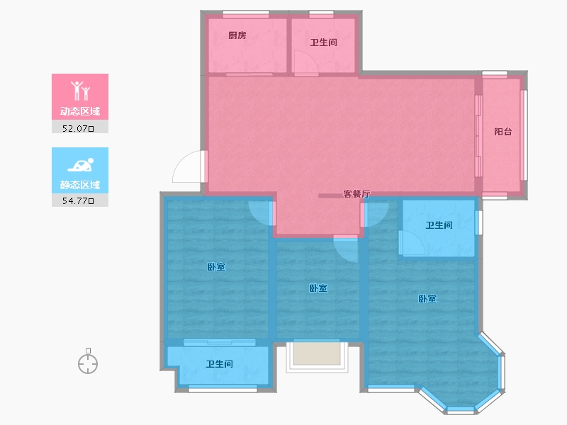 江苏省-盐城市-富方东方绿洲-96.01-户型库-动静分区