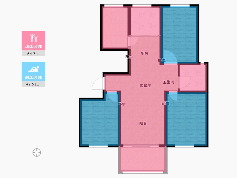 江苏省-镇江市-天怡天颐城·和园-95.93-户型库-动静分区