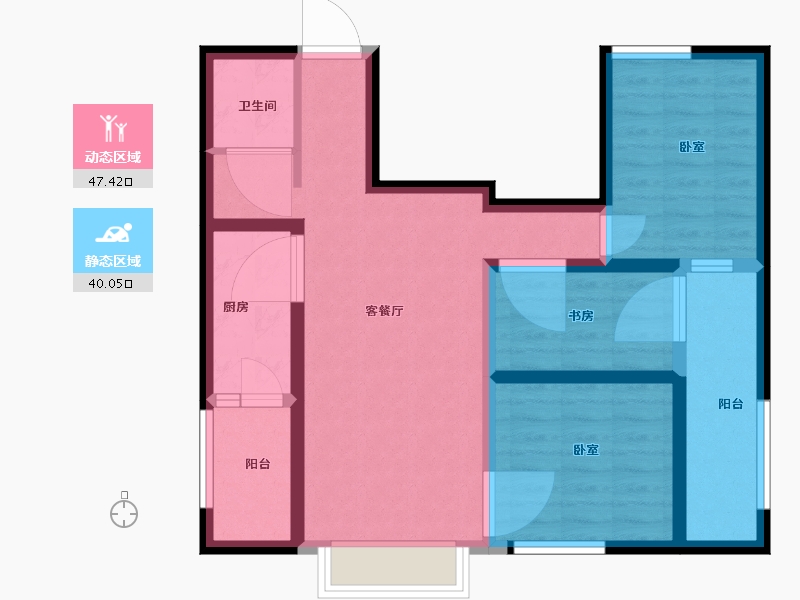 云南省-西双版纳傣族自治州-傣家印象-76.67-户型库-动静分区